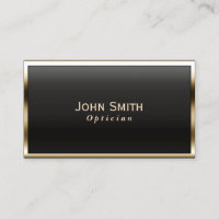 Royal Gold Border Optician Business Card