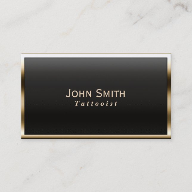Royal Gold Border Tattoo Art Business Card (Front)