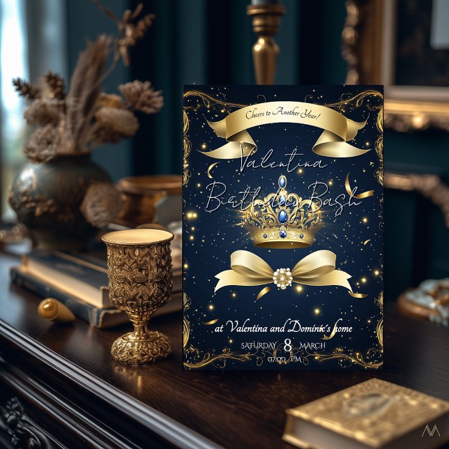 Royal Gold Crown Birthday  | Luxury Celebration Invitation (Creator Uploaded)