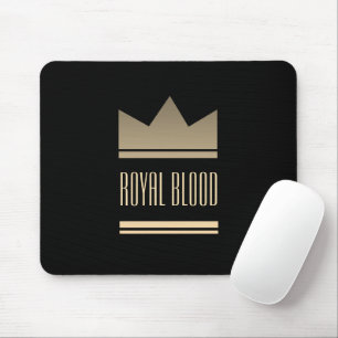 Royal Gold Crown Black Mouse Mat
