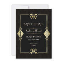 Royal Gold Fleur-de-lis Art Deco 20s Wedding