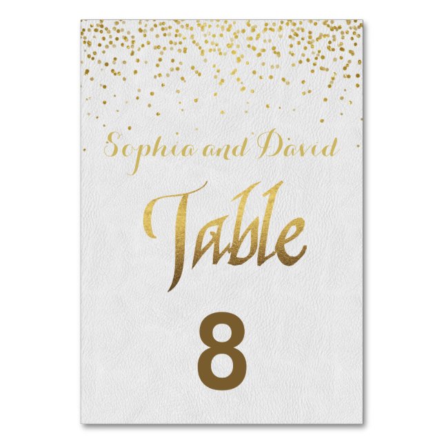 Royal Gold Foil Wedding Custom TABLE NUMBER (Front)