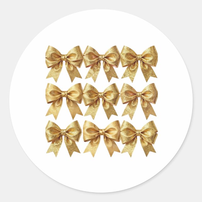  Royal Gold Glitter Focal Point Classic Round Sticker (Front)