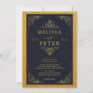 Royal Gold Glitter  Wedding Invitation