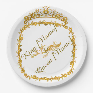 Royal gold king & Queen widding paper plate
