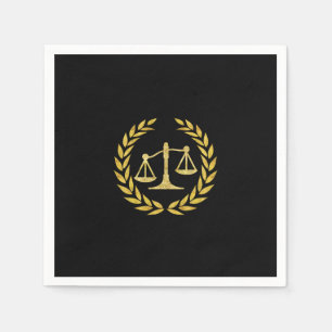 Royal Gold Laurel Wreath Law School Graduation Napkin