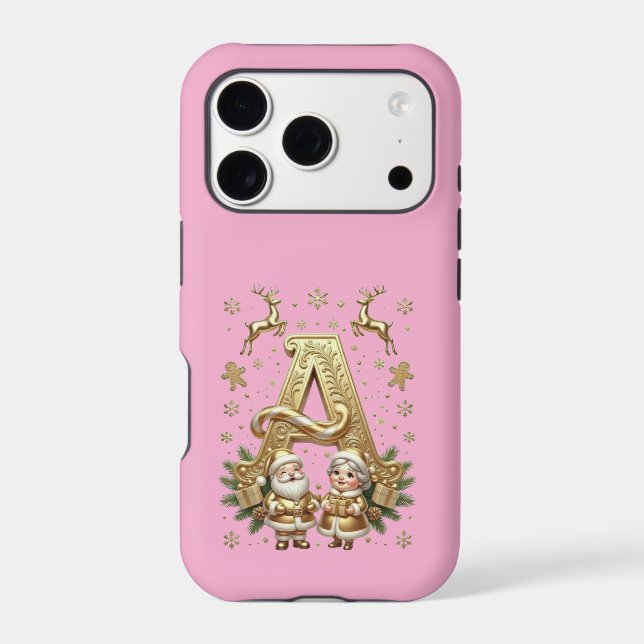 Royal Gold Letter A Luxury Pink iPhone 17 Pro  (Back)