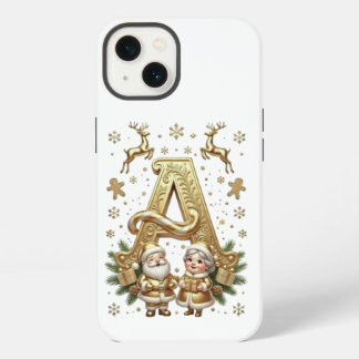 Royal Gold Letter A Luxury White iPhone 13 Tough  Case