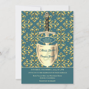 Royal Gold Pattern Wedding Invitation