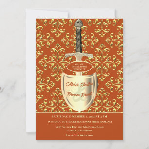 Royal Gold Pattern Wedding Invitation