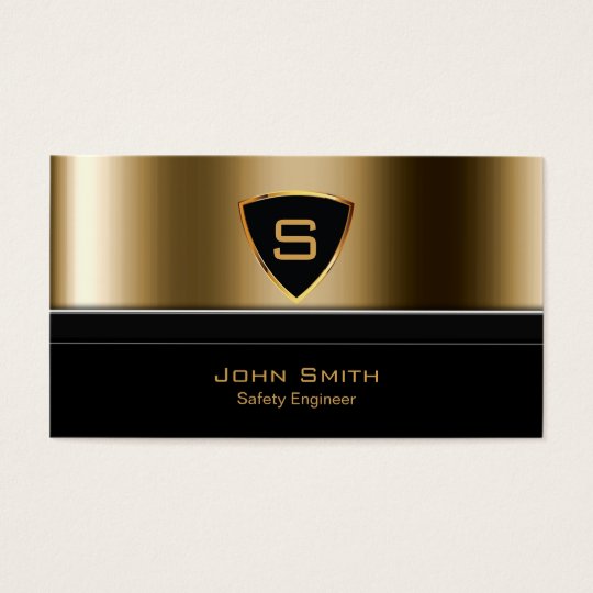 Royal Gold Shield Safety Engineer Business Card