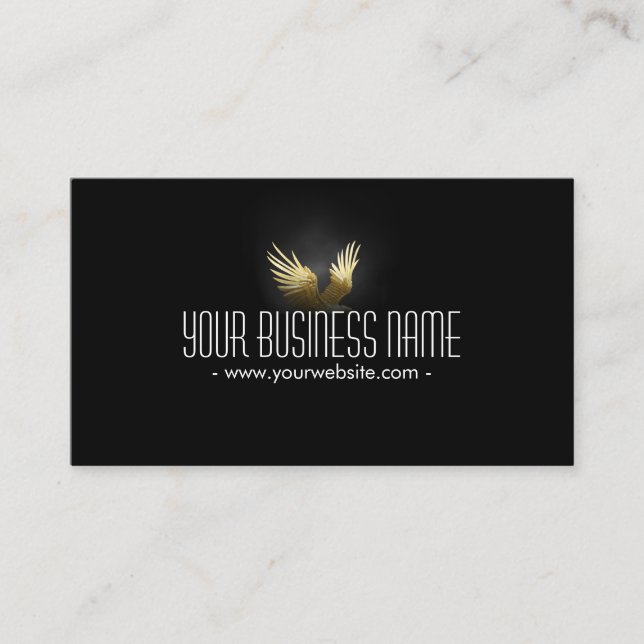 Royal Gold Wings in The Dark Business Card (Front)