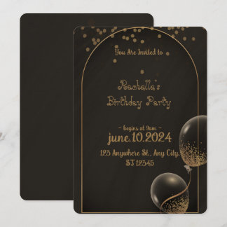 Royal Golden Birthday Party invitation  