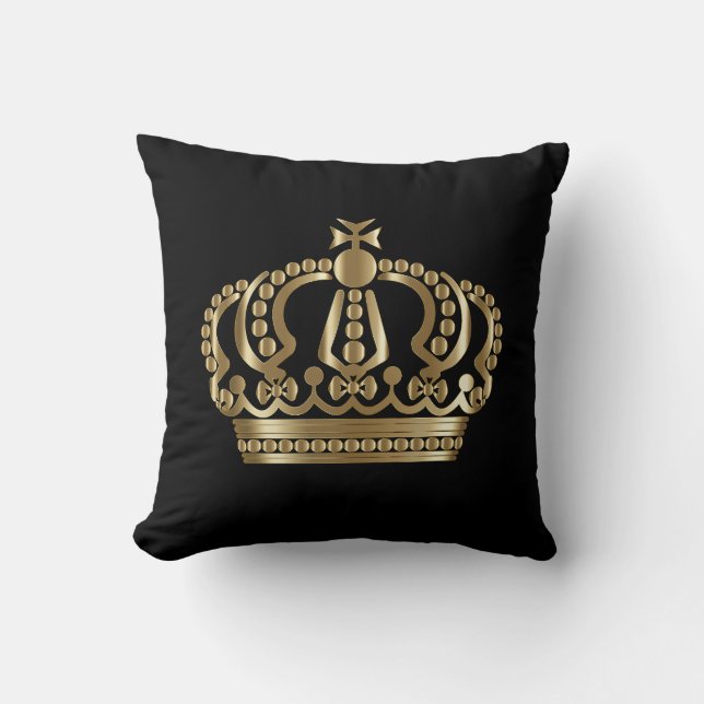 Royal. Golden crown for Royalty! Cushion (Front)