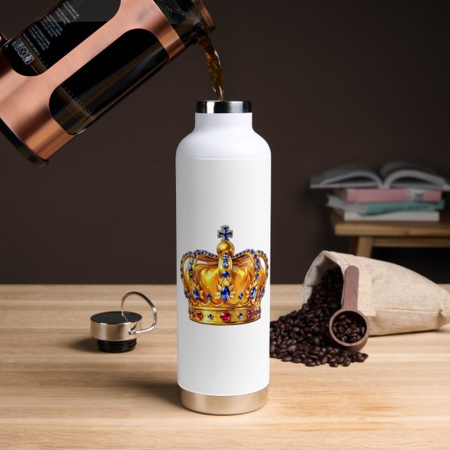 Royal golden crown water bottle (Coffee (Rotated))