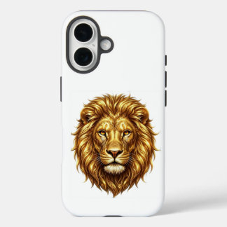 Royal Golden Lion Face - Bold Wild Animal Design iPhone 16 Case