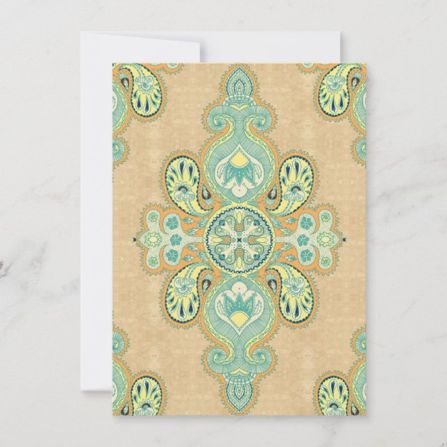 Royal Golden Paisley Invitation (Front)