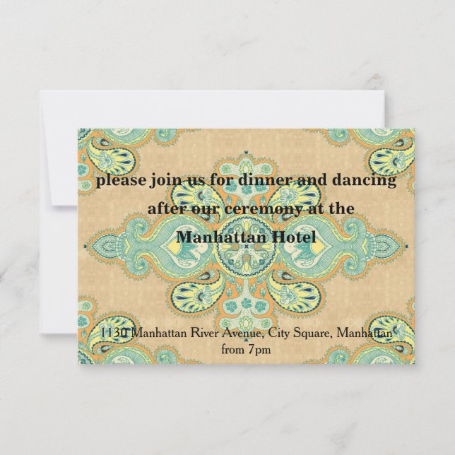 Royal Golden Paisley Invitation (Front)