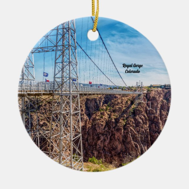 Royal Gorge Bridge Side View Circle Ornament (Front)