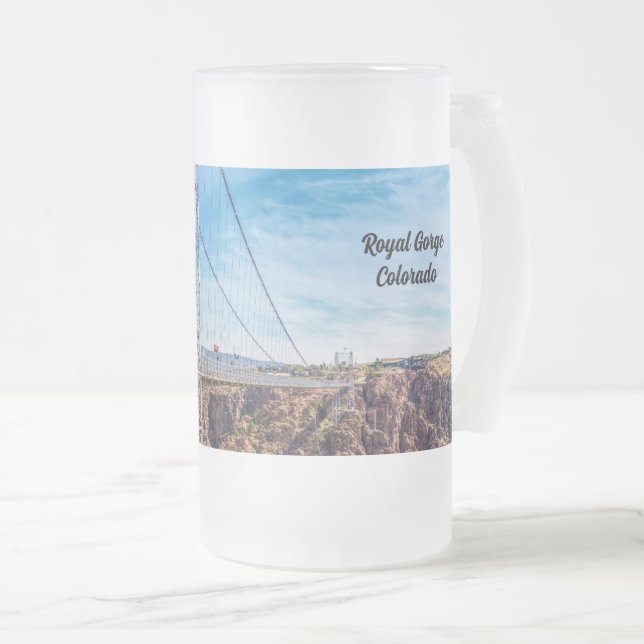 Royal Gorge Bridge Side View Frosted Beer Mug (Front Right)