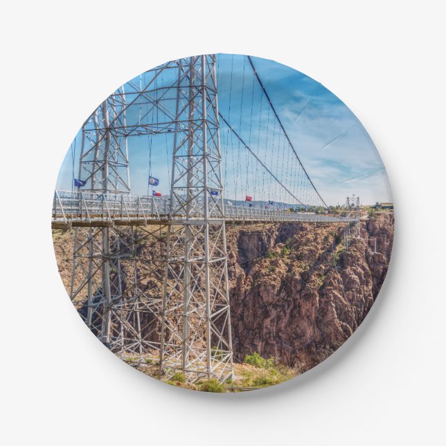 Royal Gorge Bridge Side View Paper Plates (Front)