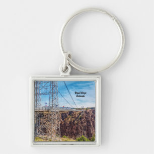 Royal Gorge Bridge Side View Square Keychain