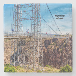 Royal Gorge Bridge Side View Stone Coaster