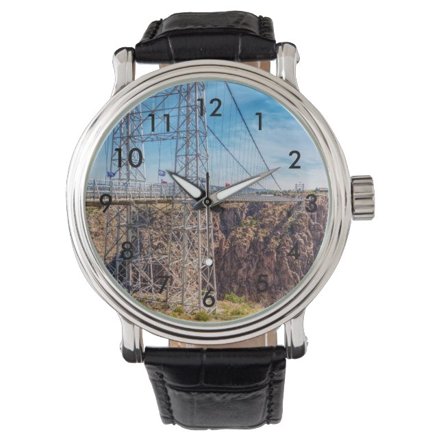 Royal Gorge Bridge Side View Wrist Watch (Front)