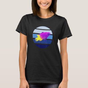 Royal Gramma Coral Red Coloured Fish Retro Men Wom T-Shirt