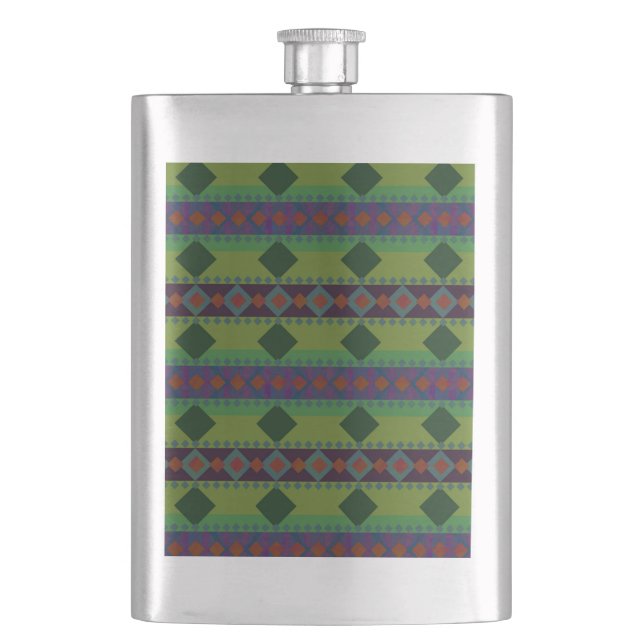 Royal Green Diamonds Hip Flask (Front)