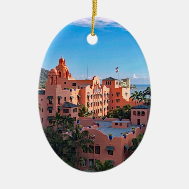 Royal Hawaiian Hotel Ceramic Tree Decoration (Front)