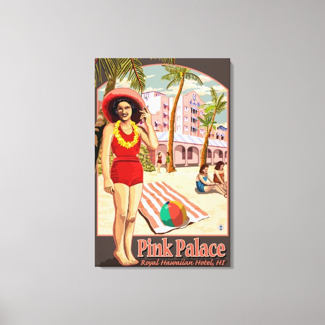 Royal Hawaiian Hotel in Hawaii Canvas Print (Front)