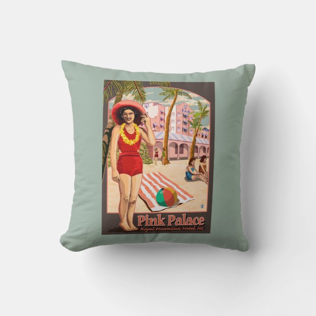 Royal Hawaiian Hotel in Hawaii Cushion (Front)