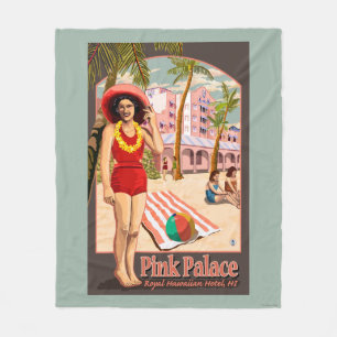 Royal Hawaiian Hotel in Hawaii Fleece Blanket