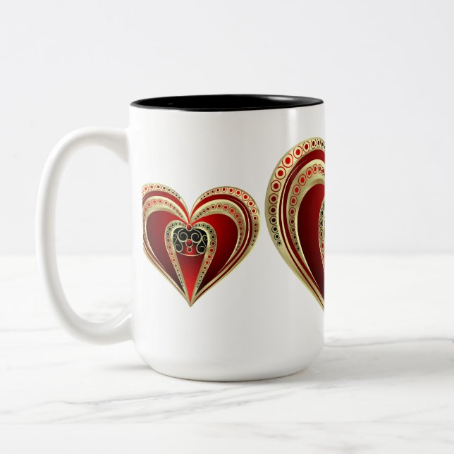 Royal Heart Two-Tone Coffee Mug (Left)