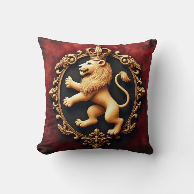 Royal Heraldic Tapestry Pattern Cushion (Front)