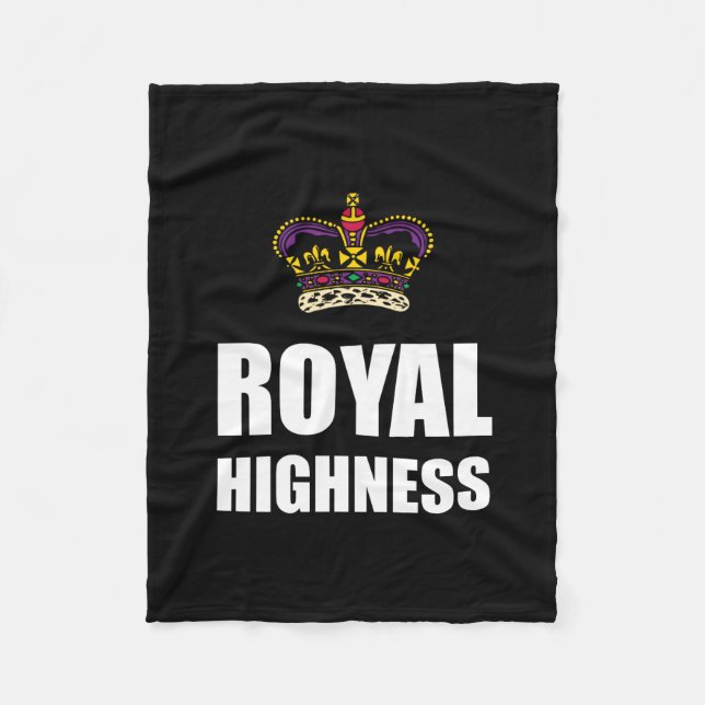 Royal Highness Crown Fleece Blanket (Front)