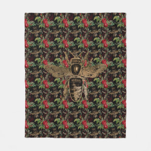 Royal Honeybees Throw Pillow Fleece Blanket