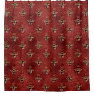 Royal Honeybees Throw Pillow Shower Curtain