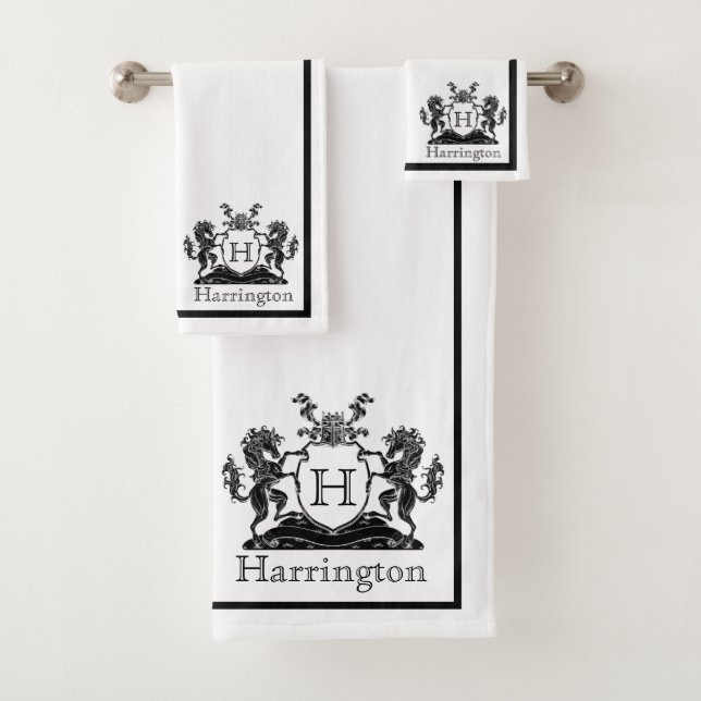 Royal Horse Crest Bathroom Towel Set (Insitu)