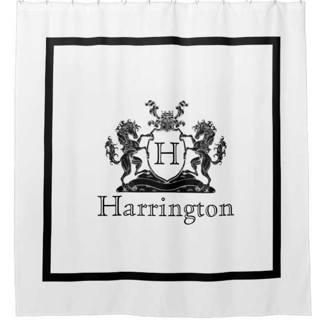 Royal Horse Crest Shower Curtain (Front)