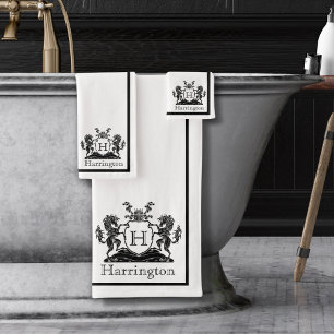 Royal Horse Crest White Bathroom Towel Set