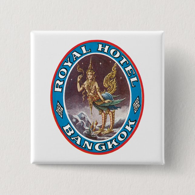 Royal Hotel Bagkok 15 Cm Square Badge (Front)