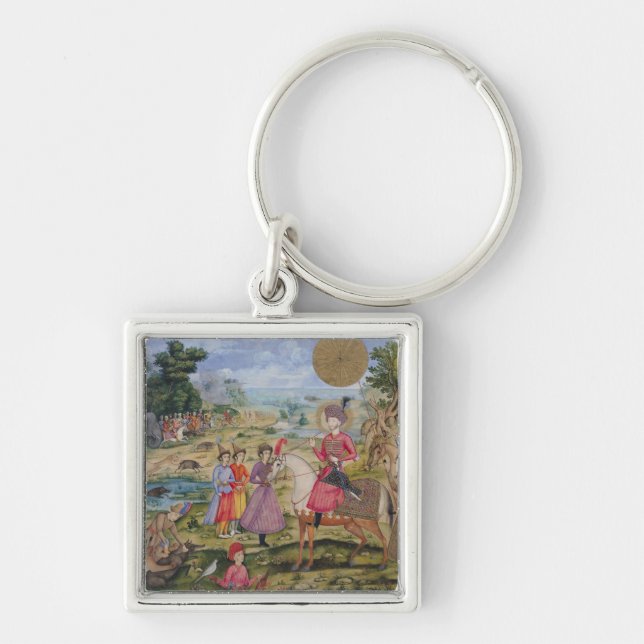 Royal Hunt, from Isfahan, Iran Key Ring (Front)