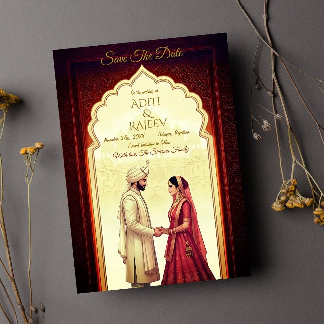 Royal Indian Palace Wedding Save The Date Invitation (Creator Uploaded)