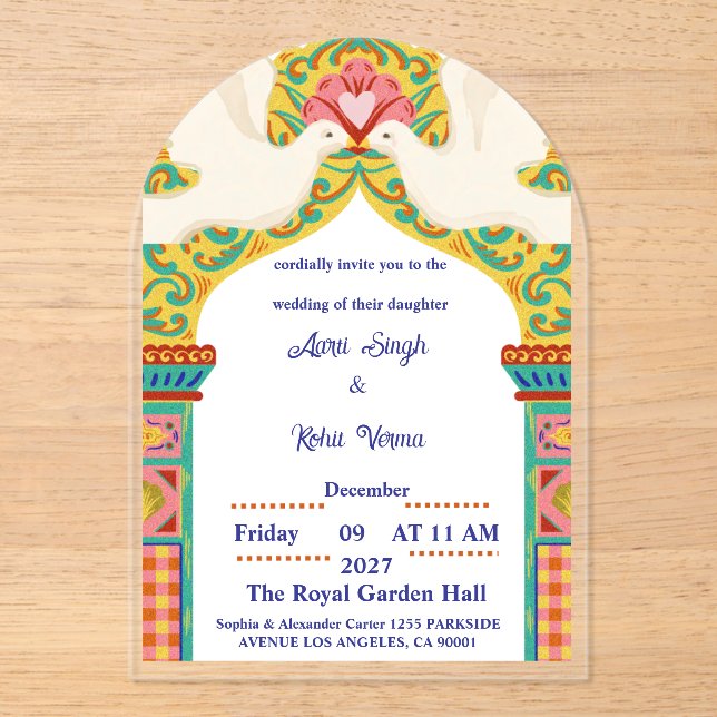 Royal Indian Wedding Invitation | Gold Traditional (Front)