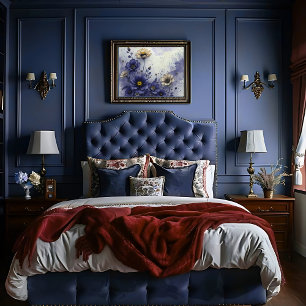 Royal Indigo Victorian midnight Bloom Decoupage Tissue Paper