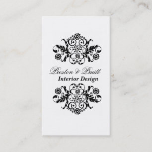 Royal Interior Designer Black White Professional Business Card