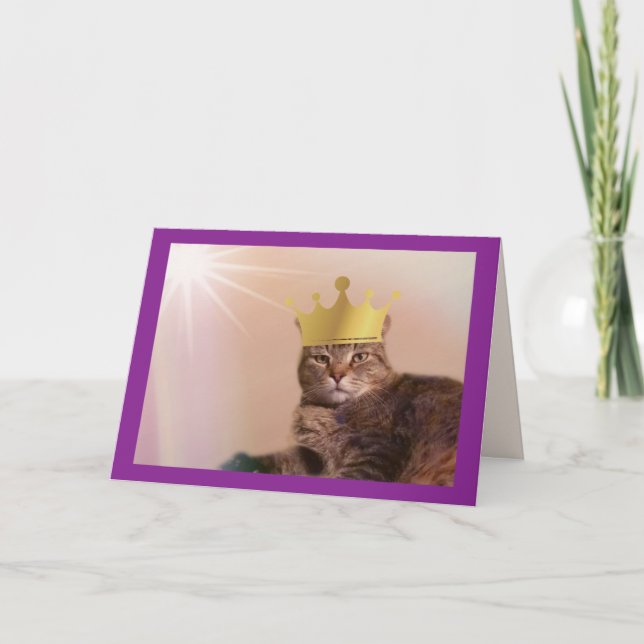 Royal King Cat Father's Day Card (Front)