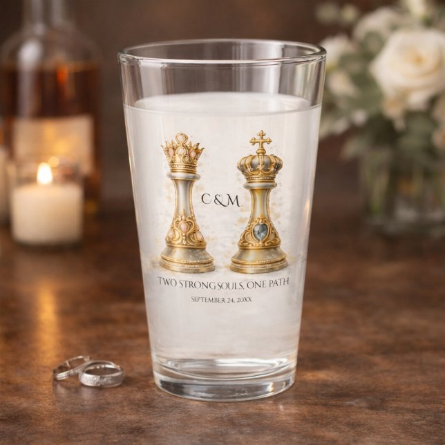 Royal King Queen Couple Wedding Keepsake Glass (Creator Uploaded)